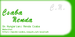 csaba menda business card